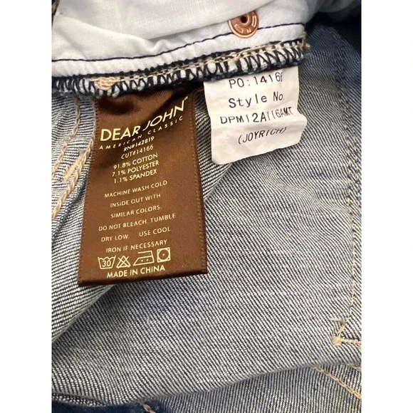 Dear John Joyrich Comfort Skinny Jeans Blue Distressed Patch Denim Womens - Picture 12 of 12